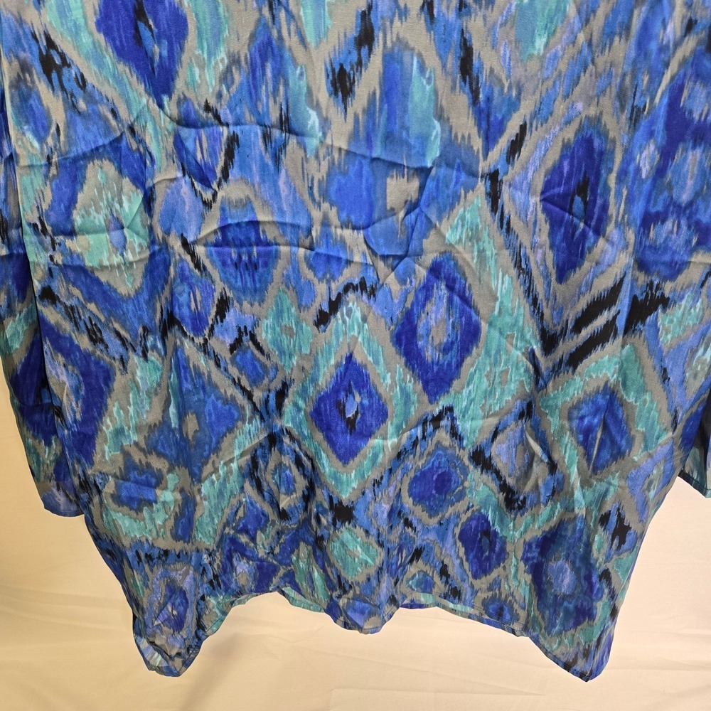 Chico's Ikat Printed Sequin Embellished Tunic Top Boho Hippie Blue Size 3‎ XL - Picture 11 of 11